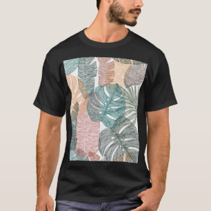 Camiseta Folhas tropicais: padrão de colheita desenhado à m