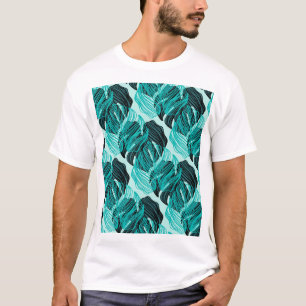 Camiseta Folhas tropicais verdes de palma design.
