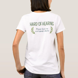 Camiseta Folhas Verdes Botânicas Deficiência Auditiva Surde