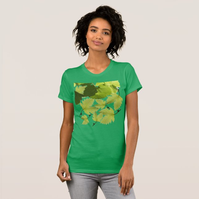 Camiseta Folhas Verdes da Vinha de Grama (Frente Completa)