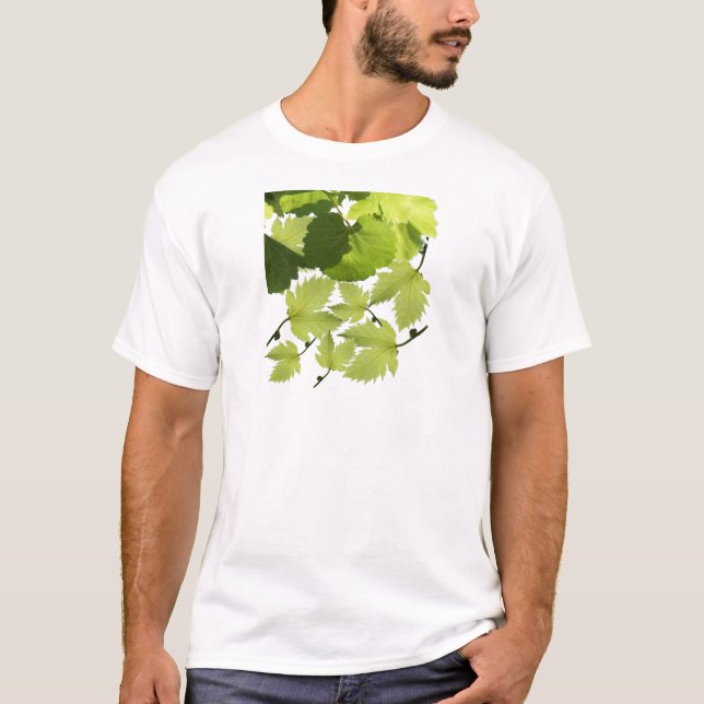 Camiseta Folhas Verdes da Vinha de Grama (Frente)