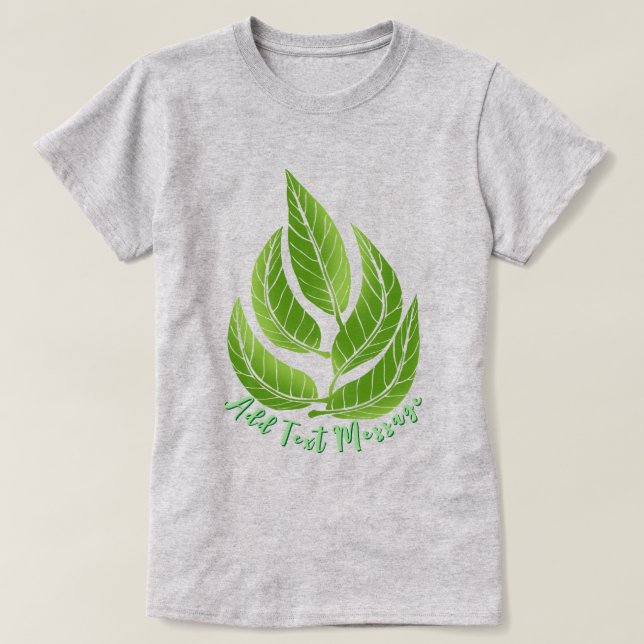 Camiseta Folhas Verdes Folha (Frente do Design)