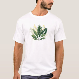 Camiseta Folhas verdes minimalistas