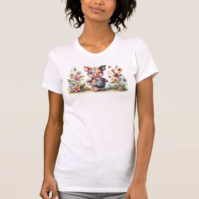 Camiseta Folheto de Corda Bonita no Jardim Floral (Frente)