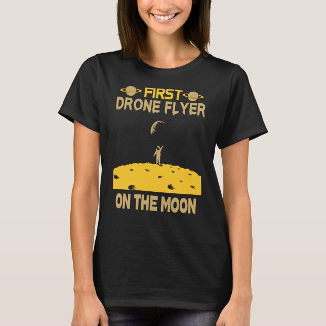 Camiseta Folheto De Drone Na Lua (Frente)