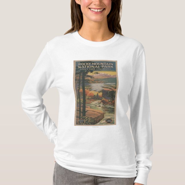 Camiseta Folheto rochoso do parque nacional do Mt. # 2 (Frente)