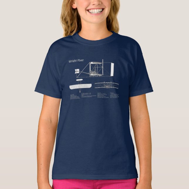 Camiseta Folheto Wright - Planos de desenho de projeto de a (Frente)