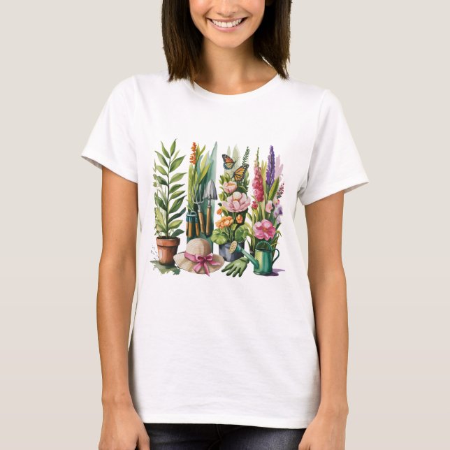 CAMISETA FOLIAGE AND FLORAL GARDENING THEME (Frente)