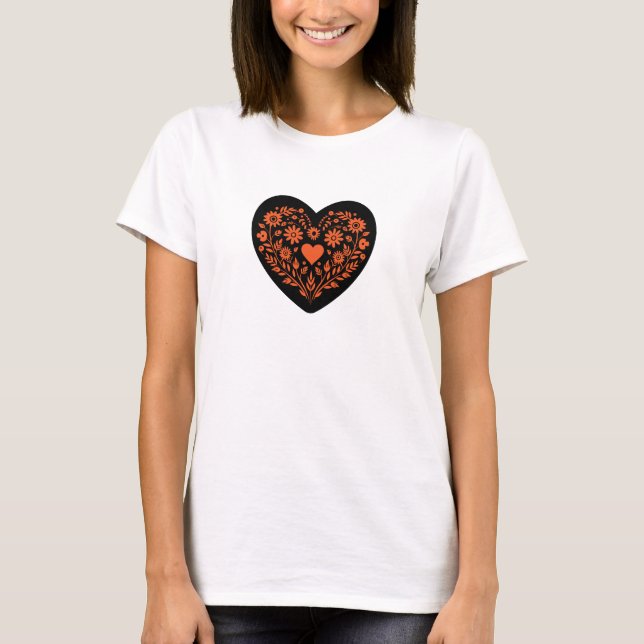 Camiseta Folk Art Heart (Frente)