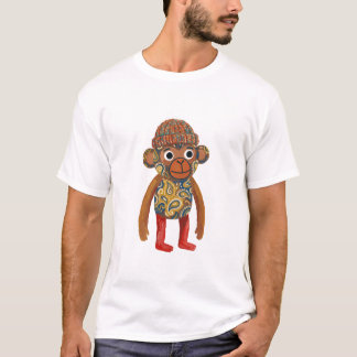 Camiseta Folk Art Monkey Beanie T-Shirt