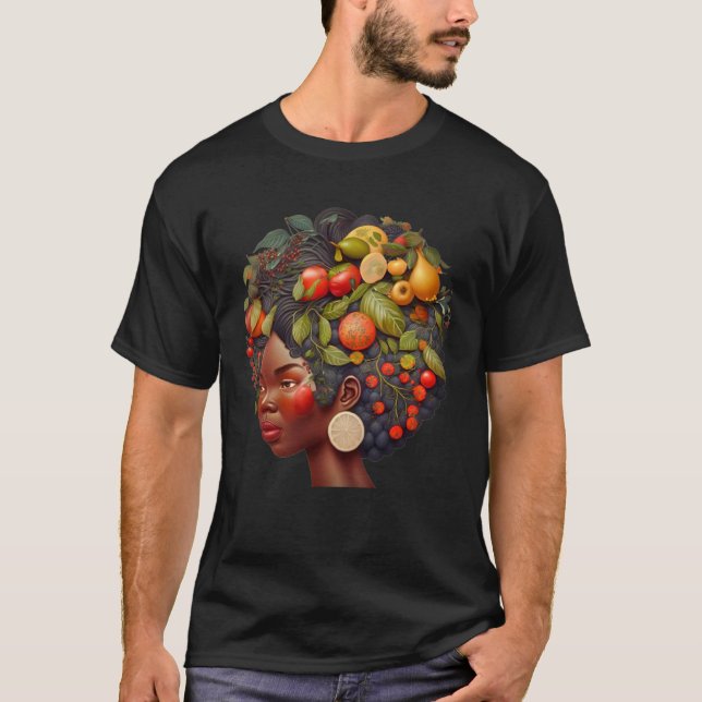 Camiseta Folk Black Health Fruitful Sista African American  (Frente)
