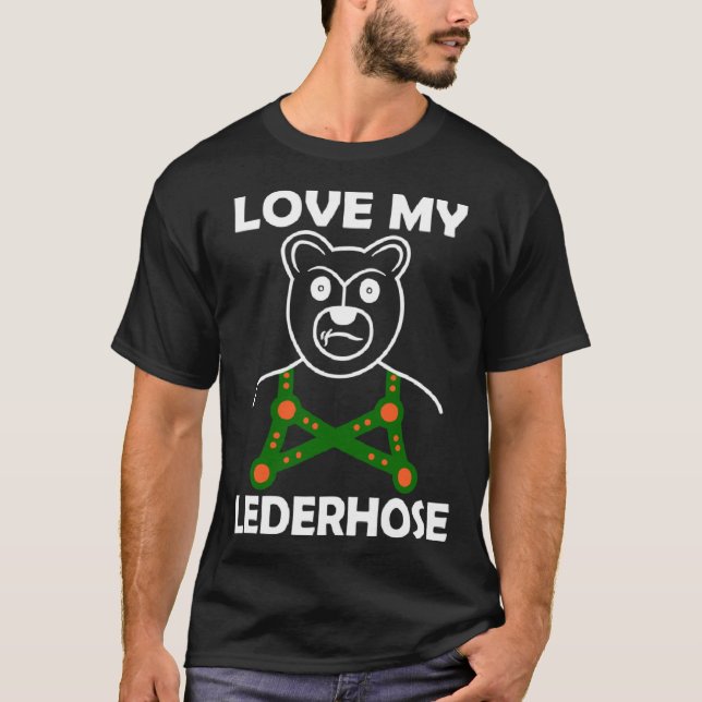 Camiseta folk festival I love my lederhosen bear (Frente)
