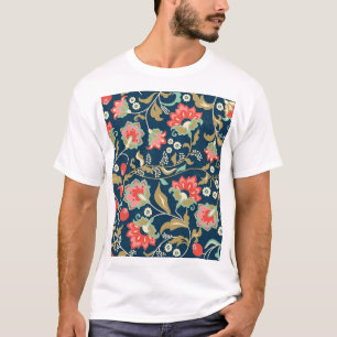 Camiseta Folk Floral Colorful: Desenho Mão Sem Costura