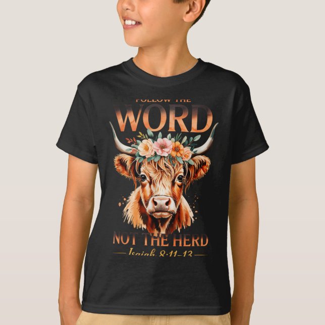 Camiseta Follow The Word Not The Herd Christian Western Hig (Frente)