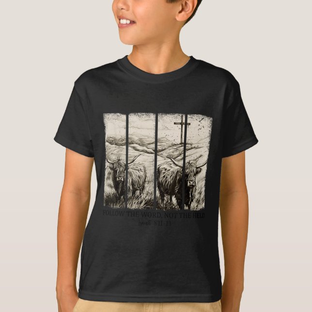 Camiseta Follow The Word Not The Herd Western Christian Jes (Frente)