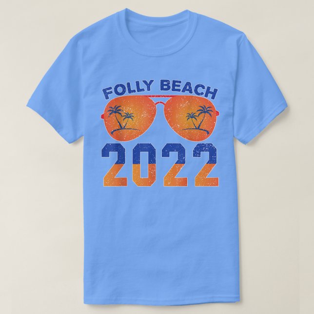 Camiseta Folly Beach Lover summer and beach vacay tee Retro (Frente do Design)
