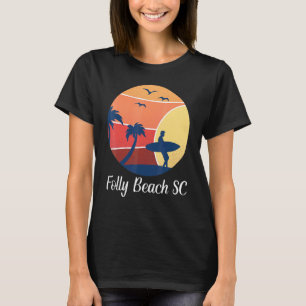 Camiseta Folly Beach South Carolina SC Surfing Vinta