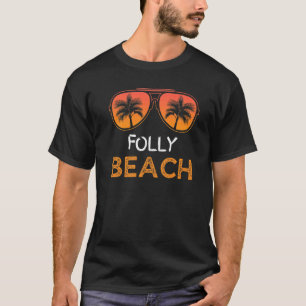 Camiseta Folly Beach Vintage Retro Summer Family Férias