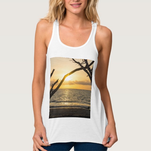 Camiseta Folly Sunrise Tree Silhouette (Frente)