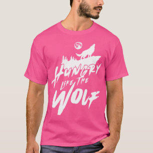 Camiseta Fome Como O Animal Do Lobo Selvagem Gagando Lua