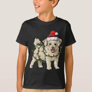 Camiseta Fome Cuja Frota Bichon Papai noel Árvore de Natal