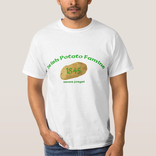 Camiseta Fome irlandesa 1845 da batata - nunca esqueça (Frente)