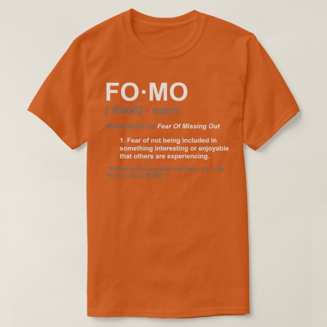 CAMISETA FOMO BITCOIN (Frente do Design)