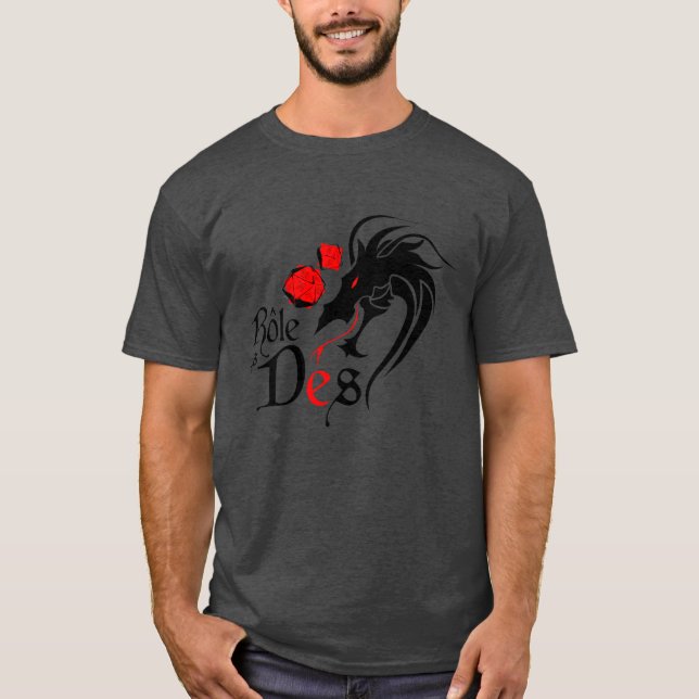 Camiseta Foncé do Tshirt - les Dés de Rôle - t-shirt escuro (Frente)
