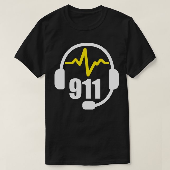 Camiseta Fone de ouvido 911 do expedidor (Frente do Design)