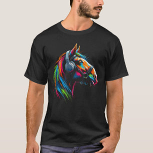 Camiseta Fone de ouvido de legal cavalo Música Arte Anivers