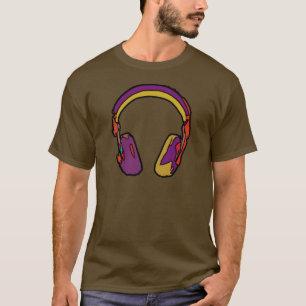 Camiseta fone de ouvido dj a cores
