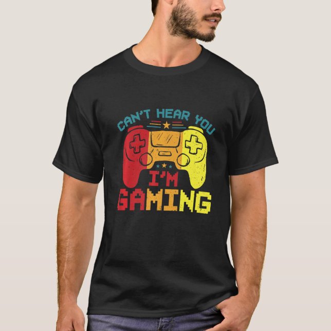 Camiseta Fone do Jogador Retro Desculpe Não Consigo Ouvir V (Frente)