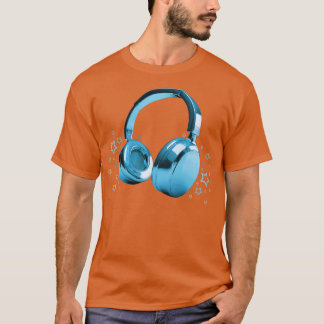 Camiseta Fones de ouvido azuis