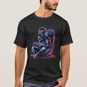 Camiseta Fones de ouvido Black Panther Controle de Video Ga