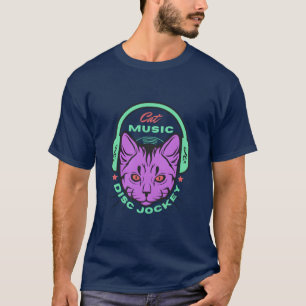 Camiseta Fones de ouvido Cat DJ Music Lover Design