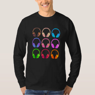 Camiseta Fones de ouvido Collage Disc Jockey & Music