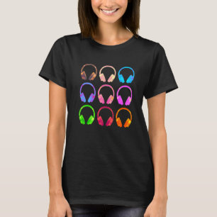 Camiseta Fones de ouvido Collage Disc Jockey & Music