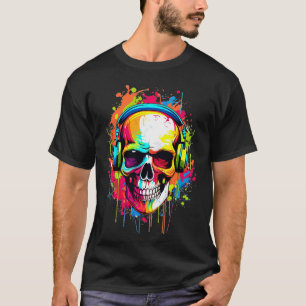 Camiseta Fones de ouvido Coloridos para vestir o Crânio