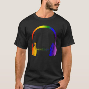 Camiseta Fones de ouvido coloridos Rainbow Party Techno Rad