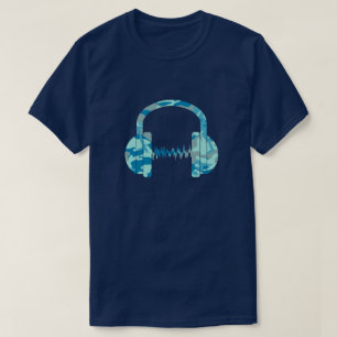 Camiseta Fones de ouvido com padrão de camuflagem BlueBlast