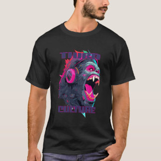 Camiseta Fones de ouvido Cyberpunk Gorilla