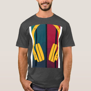 Camiseta Fones de ouvido de Música Retroativa DJ