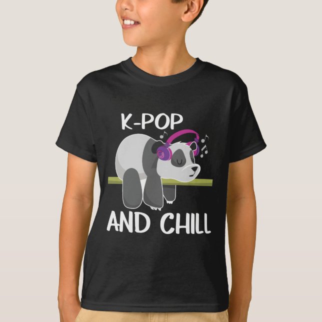 Camiseta Fones de ouvido de Panda, Pop Kover-Pop Music da C (Frente)