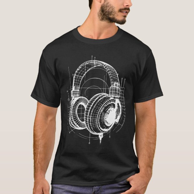 Camiseta fones de ouvido de plantas (Frente)
