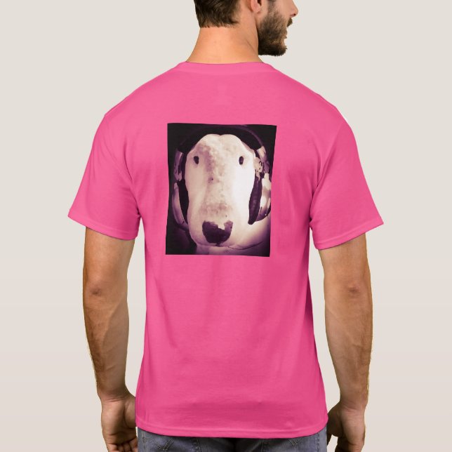 Camiseta Fones de ouvido de visto Bull Terrier Inglês (Verso)