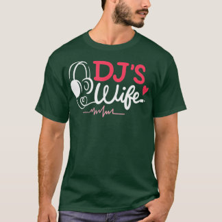 Camiseta Fones de ouvido Disco Jockey Music Lover Esposa de