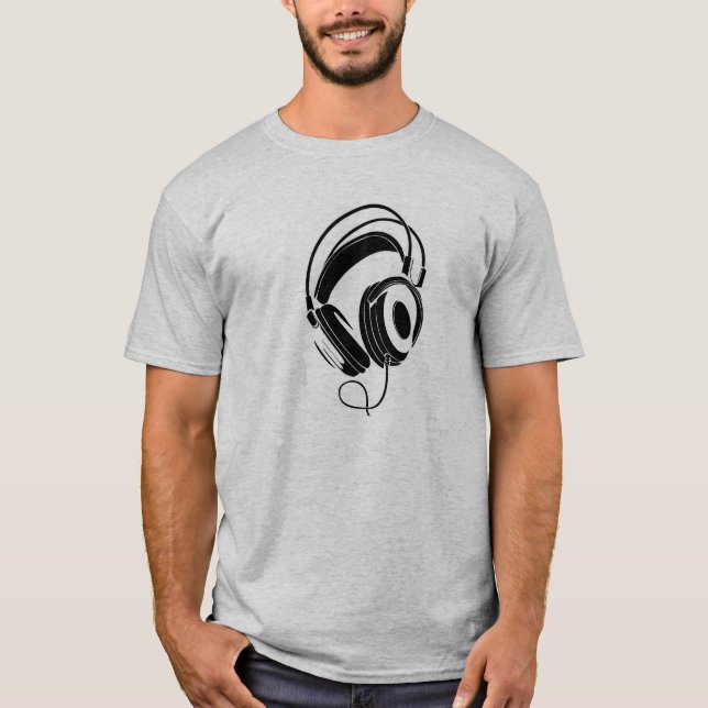 Camiseta fones de ouvido DJ estilo Pioneer (Frente)