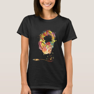 Camiseta Fones de ouvido DJ Música Som Longa Folga
