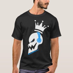 Camiseta fones de ouvido do crânio da música