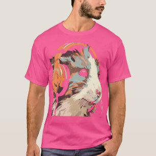 Camiseta Fones de ouvido Engraçado Guiné Pig Gerbil